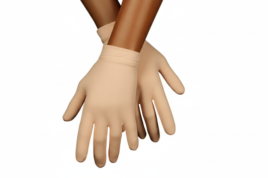 Beżowe rękawiczki startowe ICE PURE NUDE z lycry do łyżwiarstwa figurowego