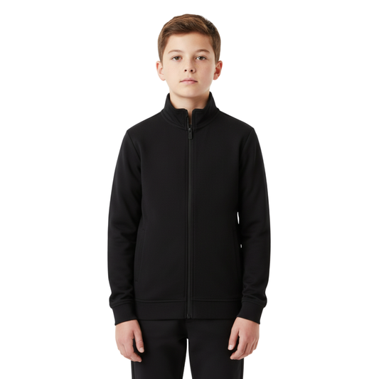 Bluza chłopięca Basic Black Thermo czarna - widok z przodu