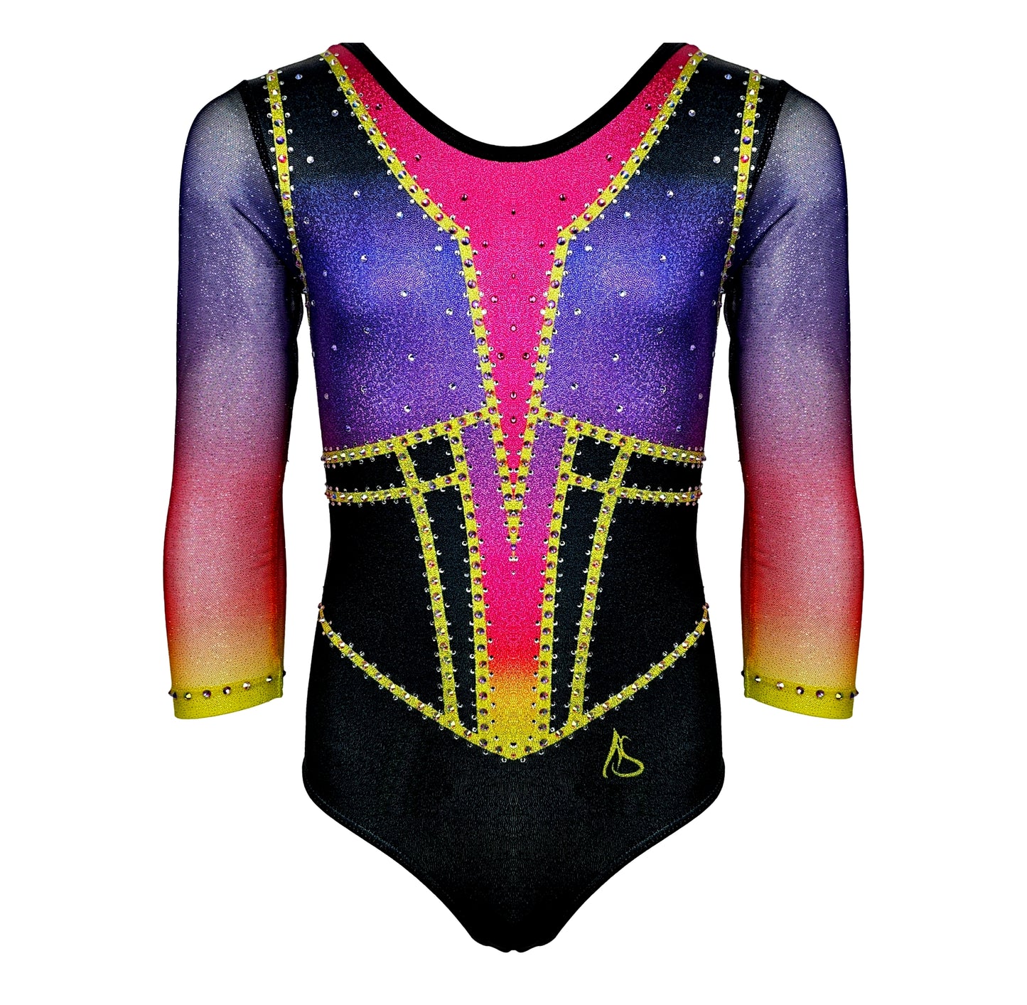 ostium do gimnastyki artystycznej AWIA PINK Astraja - profesjonalny różowy strój z długim rękawem, przód