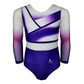 Kostium do gimnastyki artystycznej FLORA VIOLET Astraja - profesjonalny fioletowy strój z długim rękawem, przód