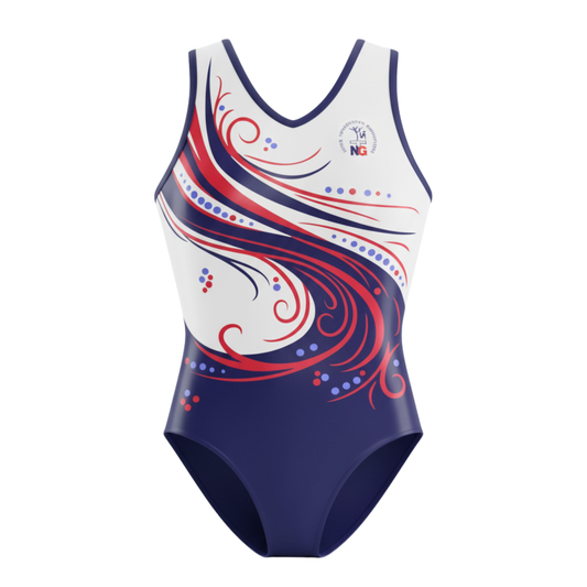 Matowy kostium gimnastyczny bez rękawów dla klubu NTG Nysa