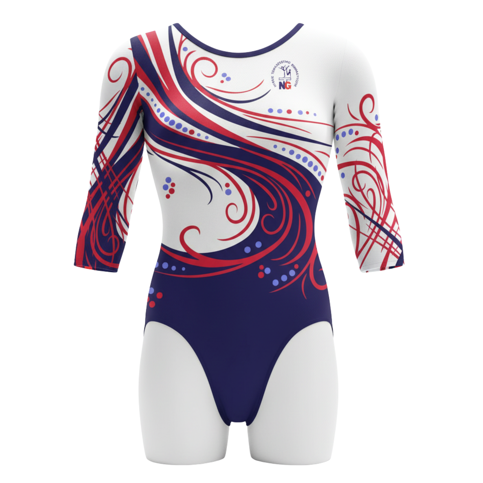 Matowy kostium gimnastyczny z rękawem dla klubu NTG Nysa