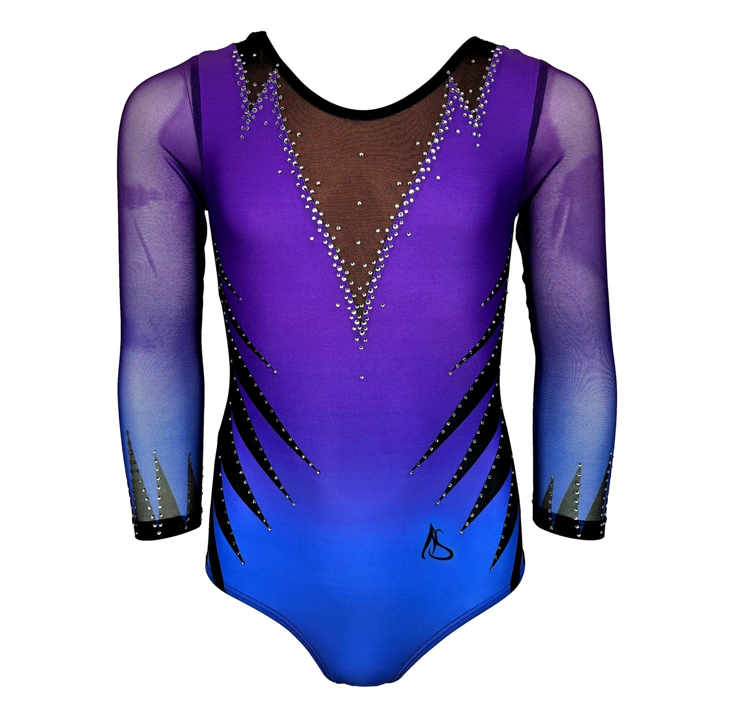 Strój gimnastyczny VINCI fioletowy Astraja - kostium do gimnastyki artystycznej i akrobatyki, przód