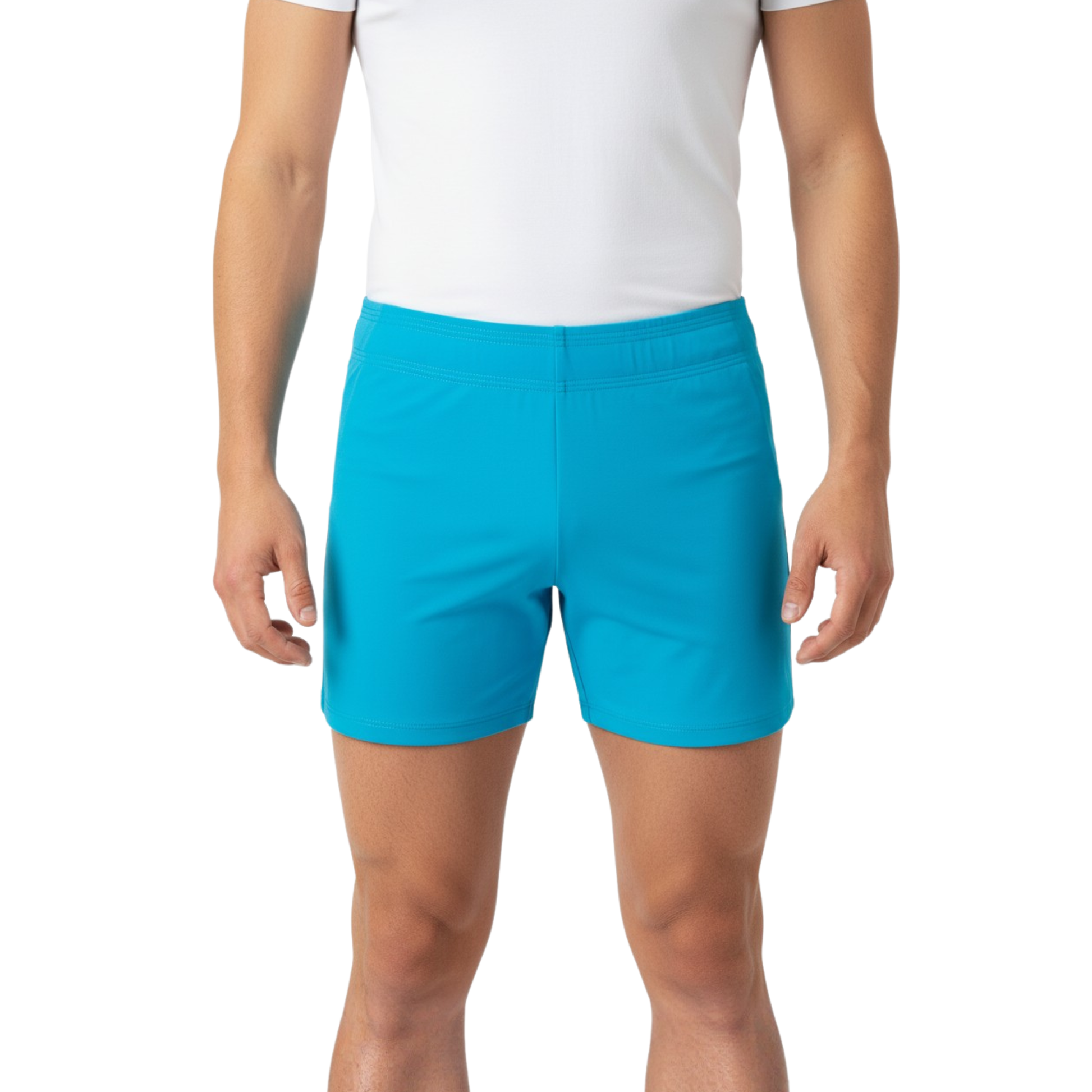 Spodenki chłopięce gimnastyczne Astraja błękitne - widok z przodu