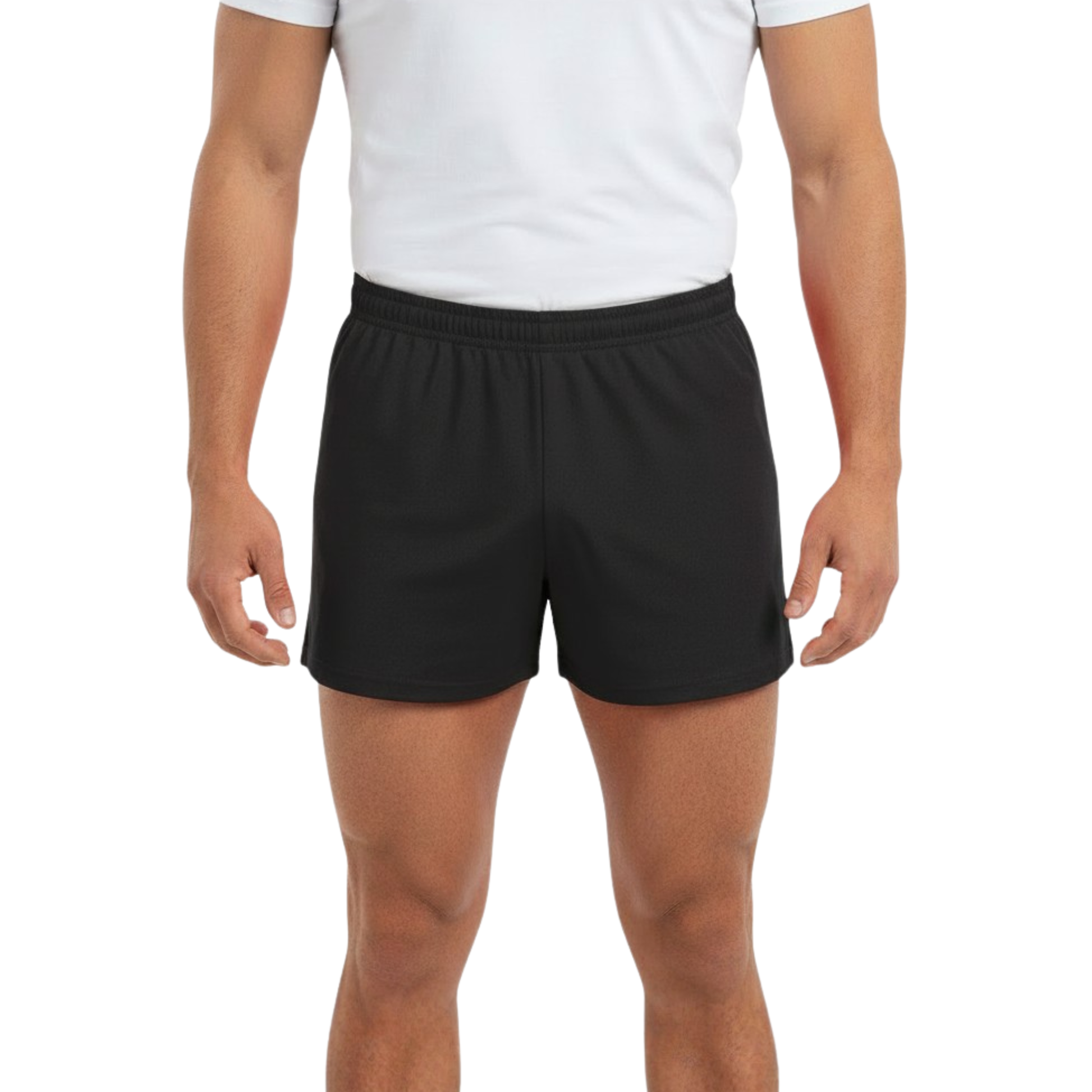 Spodenki chłopięce gimnastyczne Astraja czarne - widok z przodu