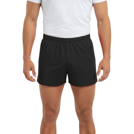 Spodenki chłopięce gimnastyczne Astraja czarne - widok z przodu