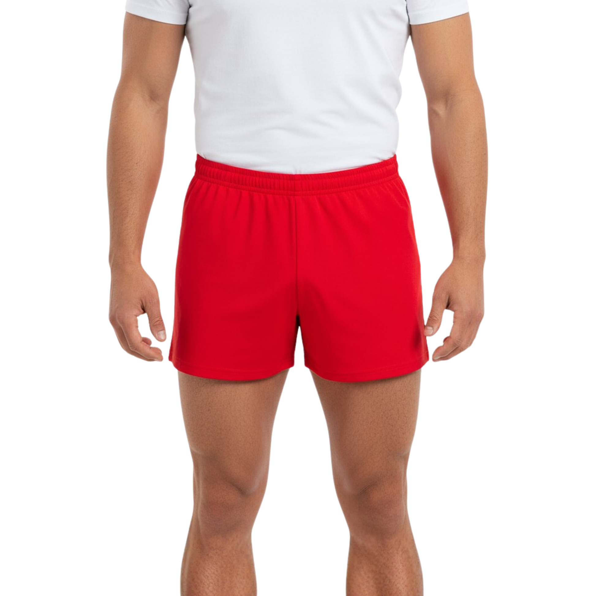 Spodenki chłopięce gimnastyczne Astraja czerwone - widok z przodu