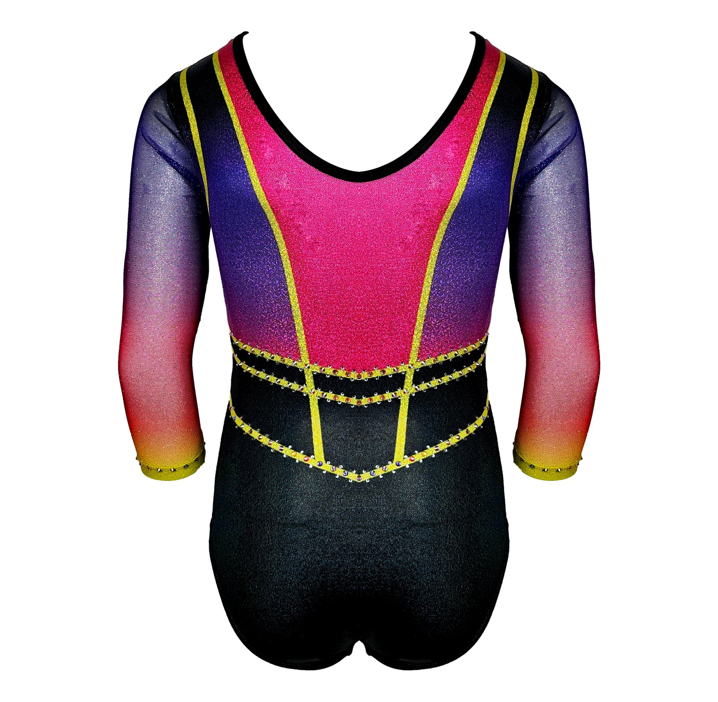 Strój gimnastyczny AWIA PINK Astraja - różowy kostium do gimnastyki artystycznej i akrobatyki, tył