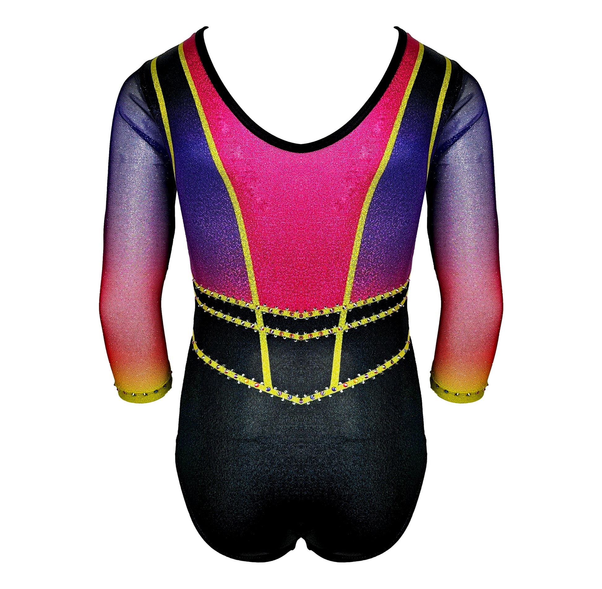 Strój gimnastyczny AWIA PINK Astraja - różowy kostium do gimnastyki artystycznej i akrobatyki, tył