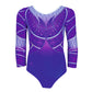 Kostium do gimnastyki MANIPURI VIOLET Astraja - profesjonalny fioletowy strój z kryształami, przód

