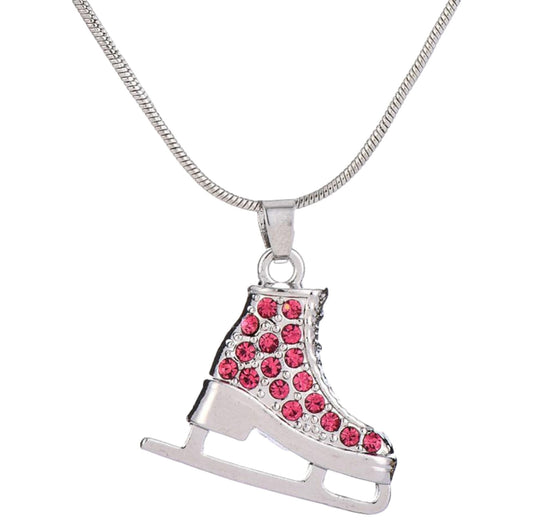 SKATE NECKLACE WITH PINK ZIRCONIA
